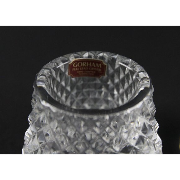 Gorham FULL LEAD CRYSTAL CANDLE HOLDERS Hand Crafted in Yugoslavia Hand Cut ANB - Picture 3 of 12
